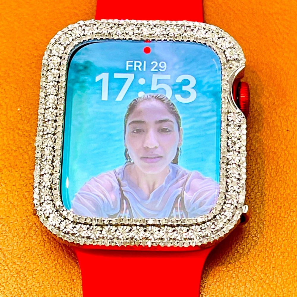 NEW Apple Watch 7 series 45mm REAL genuine natural diamond bezel NOT CZ NOT FAKE